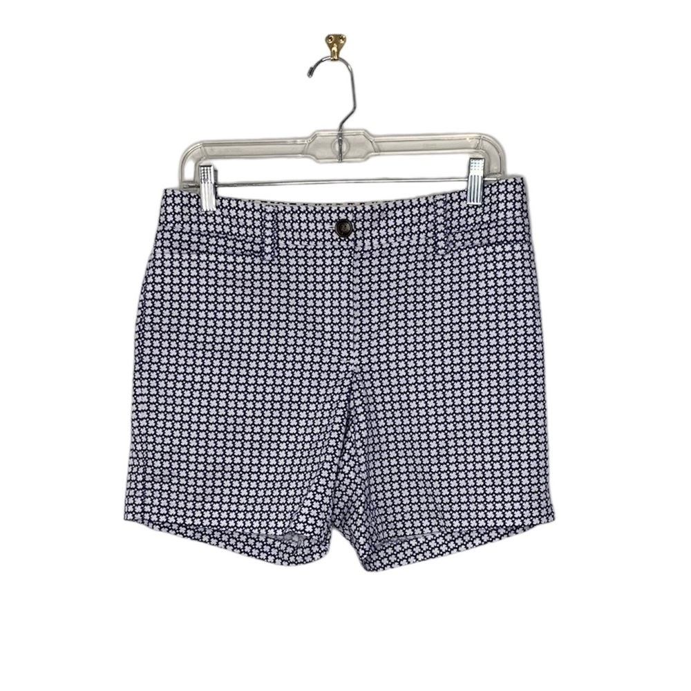 Lands’ End, navy, lt blue and white short, size 6P - PRICE REDUCED